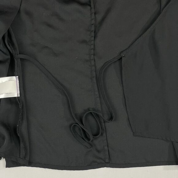 BCBGeneration D-Ring Wrap Top Women’s Medium Black Basic Dark Academia Corpcore - Picture 13 of 16